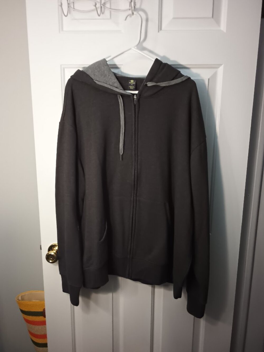 Xersion Men's Black Zip-Up Hoodie with Gray Lining
